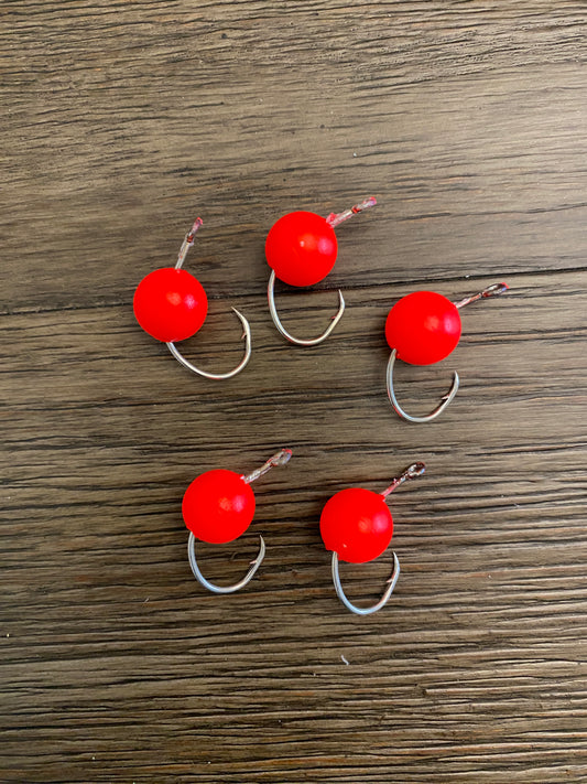 Red Float Hooks – 5-Pack of 1/0 Circle Hooks with Floats for Surf Fishing