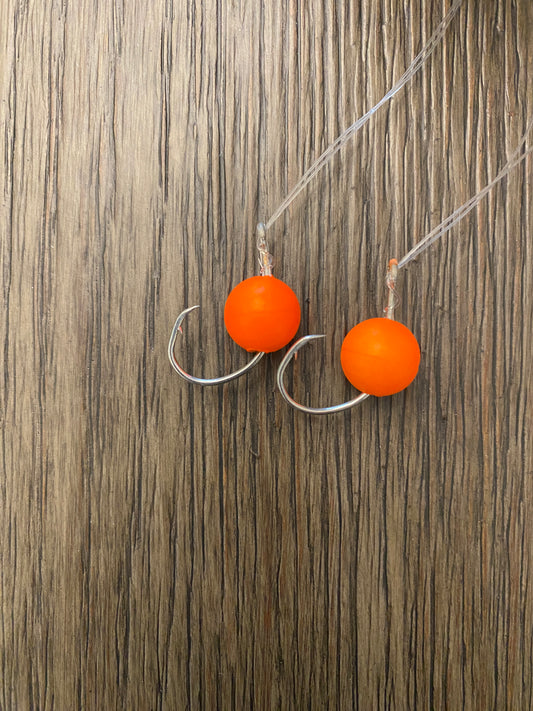 Orange Pompano Surf Fishing Rig – 2 Hook Float Rig with Circle Hooks for Pompano, Whiting & More