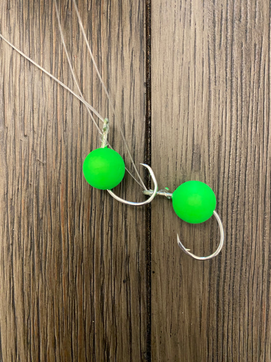 Green Pompano Surf Fishing Rig – 2 Hook Float Rig with Circle Hooks for Pompano, Whiting & More