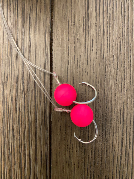 Pink Pompano Surf Fishing Rig – 2 Hook Float Rig with Circle Hooks for Pompano, Whiting & More